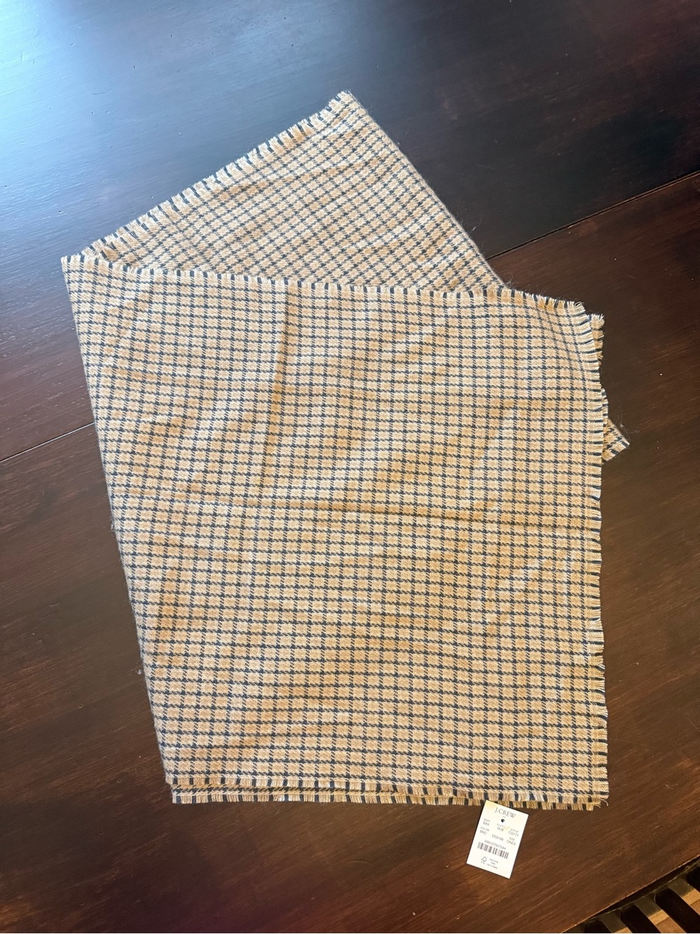 JCrew checked Beige and Navy Scarf